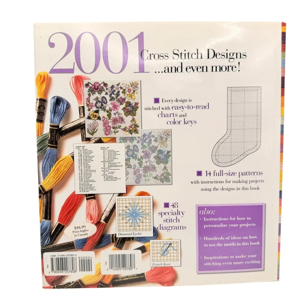 Better Homes and Gardens 2001 Cross Stitch Designs Craft Book Hobby Holiday